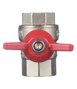 Кран шаровой латунный Valtec Base 1/2 ВР(г) х 1/2 ВР(г) бабочка прямой (VT.217.N.04)