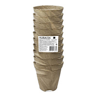 Горшок круглый торфяной 105х100 мм с улучшенным дном Газон Сити (10 шт.)