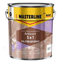 Грунт-эмаль по ржавчине 3в1 Masterline Anticorr белая RAL 9003 глянцевая 5 л