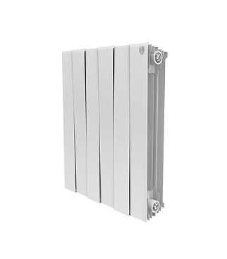Радиатор биметаллический Royal Thermo Piano Forte 500 мм 6 секций 1" боковое подключение 591х480 мм белый