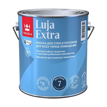 Краска моющаяся Tikkurila/Tikkivala Luja Extra матовая база А белая 2,7 л