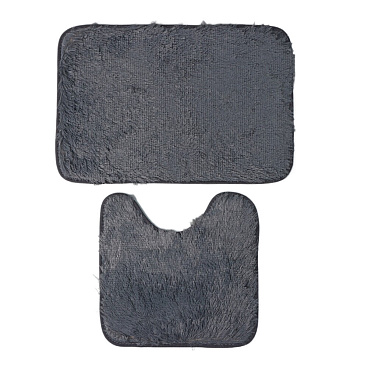 Набор ковриков для ванной и туалета серый 40х38/60х40 см Доляна Пушистик (3924908)