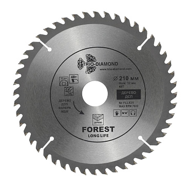 Диск пильный по дереву Trio-Diamond 210х32х1,6 мм 48 зубьев (FLL825)