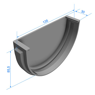 Заглушка желоба Docke Premium пластиковая d120 мм каштан RAL 8017