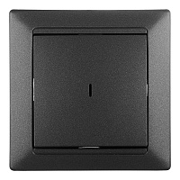 Выключатель Svet Стиль одноклавишный встраиваемый графит с подсветкой (EV 0365-9111)
