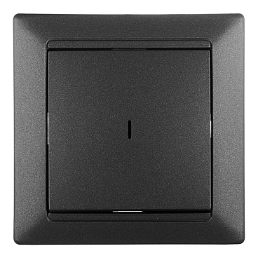 Выключатель Svet Стиль одноклавишный встраиваемый графит с подсветкой (EV 0365-9111)