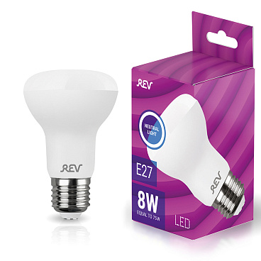 Лампа светодиодная Rev E27 4000К 8 Вт 640 Лм 180-240 В рефлектор R63 матовая