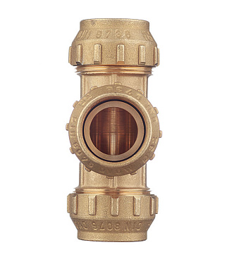 Тройник ПНД Tiemme компрессионный 32х32х32 мм латунь