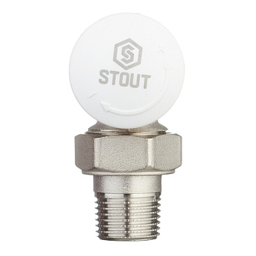 Клапан термостатический угловой Stout 1/2 ВР(г) х 3/4 НР(ш) для радиатора под евроконус (SVT-0002-100015)