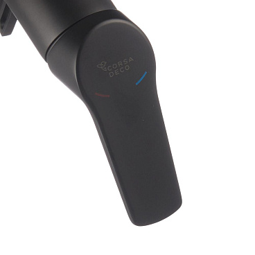 Смеситель для ванны Corsa Deco KX черный матовый однорычажный с длинным изливом с лейкой (FBTKX3B)