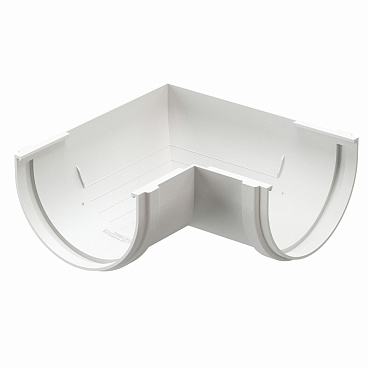 Угол желоба Docke Premium пластиковый d120 мм 90° пломбир RAL 9003