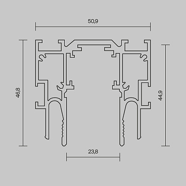 Шинопровод встраиваемый для натяжного потолка Technical TRX034-SCCL-422B