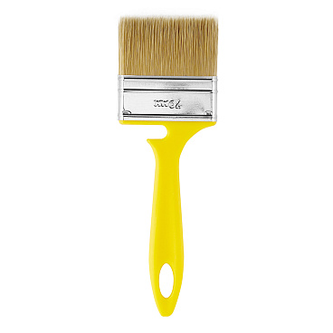 Кисть плоская искусственная щетина пластиковая ручка Wenzo Pro 70х12 мм для эмалей и лаков на водной основе