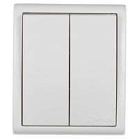 Выключатель Simon 15 Aqua двухклавишный накладной белый (1594398-030)