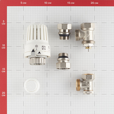 Комплект терморегулирующий угловой Valtec 1/2 для радиатора (VT.045.N.04)