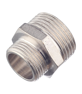 Ниппель переходной Stout 1 НР(ш) х 3/4 НР(ш) латунный (SFT-0004-000134)