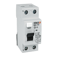 УЗО КЭАЗ OptiDin ВД1-63 63А 1P+N тип AC 300 мА 4,5 кА (221922)