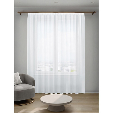 Тюль вуаль белый 300х320 см Decofest Марио с утяжелителем (153.731)