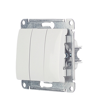 Выключатель Systeme Electric Glossa трехклавишный встраиваемый белый (GSL000131)