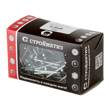 Заклепка вытяжная 3,2x6 мм алюминий/сталь зеленая RAL 6005 (100 шт.)