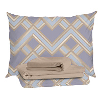 Комплект постельного белья 1,5-спальный тенсель Mona Liza Alex бежевый с простыней 150х215 см