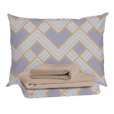 Комплект постельного белья 1,5-спальный тенсель Mona Liza Alex бежевый с простыней 150х215 см