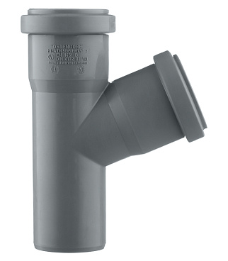 Тройник Ostendorf HTEA d50 мм 67° пластиковый для внутренней канализации (112300)