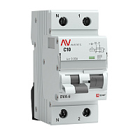 Автомат дифференциальный EKF Averes DVA-6 10А 1P+N тип AC 30 мА 6 кА (rcbo6-1pn-10C-30-ac-av)