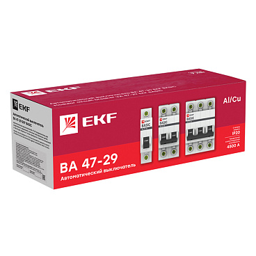 Автоматический выключатель модульный EKF Basic ВА 47-29 1P 50А тип C 4,5 кА 230 В (mcb4729-1-50C)
