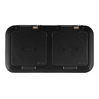 Розетка Svet накладная черная с крышкой (EV 0366-6521)