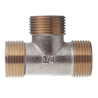 Тройник 3/4 НР(ш) х 3/4 НР(ш) х 3/4 НР(ш) латунный