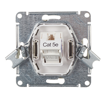 Розетка компьютерная Systeme Electric AtlasDesign встраиваемая алюминий RJ45 (ATN000383)