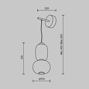 Настенный светильник (бра) Maytoni MOD267WL-L18G3K