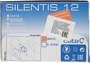 Вентилятор осевой Cata Silentis 12 170х170 мм d120 мм слоновая кость