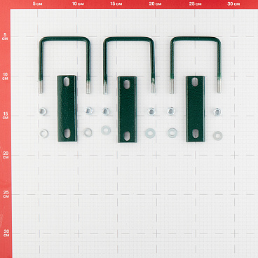 Крепление сетки/секции заборной к столбам 50х50 мм зеленое RAL 6005 (3 шт.)