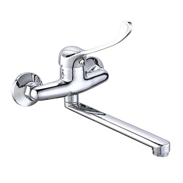 Смеситель для кухни РМС хром с поворотным изливом локтевой (РМС-Л1-005(R8))