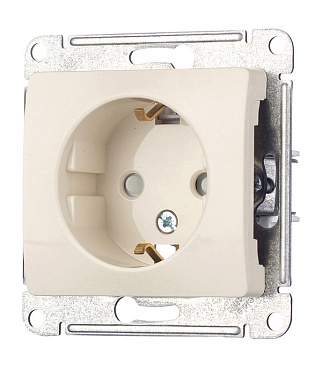 Розетка Systeme Electric Glossa встраиваемая бежевая со шторками (GSL000245)
