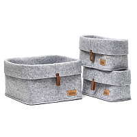 Органайзер для хранения Elegance складной набор 3 штуки светло-серый