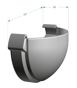 Заглушка желоба Docke Lux пластиковая d140 мм пломбир RAL 9003