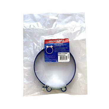 Хомут силовой Hard-Fix 122-130 мм оцинкованная сталь с полимерным покрытием одноболтовый