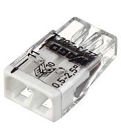 Клемма на 2 провода Wago 0,5-2,5 кв.мм самозажимная без пасты (100 шт.) (2273-202/2665)