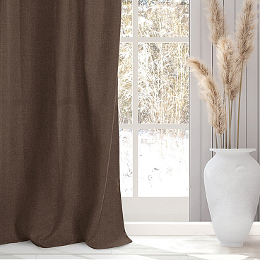 Штора рогожка шоколад 165х270 см Волшебная Ночь Крафт (763070)