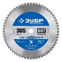 Диск пильный по металлу Зубр 305х25,4х2 мм 60 зубьев (36932-305-25.4-60)