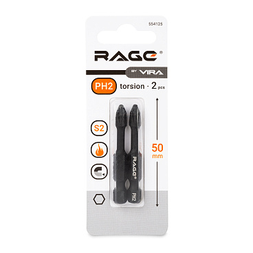 Бита Rage by Vira (554125) PH2 магнитная 50 мм торсионная (2 шт.)