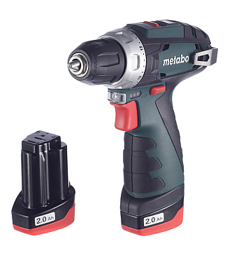 Дрель-шуруповерт аккумуляторная Metabo PowerMaxx BS 12 В 2 Ач Li-Ion 2 АКБ и ЗУ (600080500)