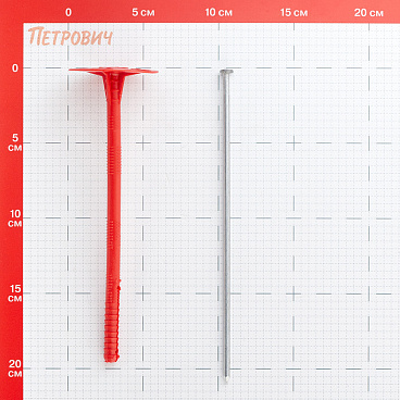 Дюбель для теплоизоляции Tech-Krep 10х200 мм металлический гвоздь (40 шт.)
