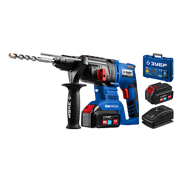 Перфоратор аккумуляторный Зубр PB-260-42 20 В 3 Дж 2х4Ач Li-Ion SDS-plus 2 АКБ и ЗУ