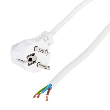 Шнур сетевой с вилкой 1,5 м ПВС-ВП 3х0,75 кв.мм 10 А Партнер-Электро белый (ЦБ-00013569/4545/4542)