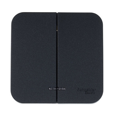 Выключатель Systeme Electric Blanca двухклавишный накладной антрацит с подсветкой (BLNVA105116)