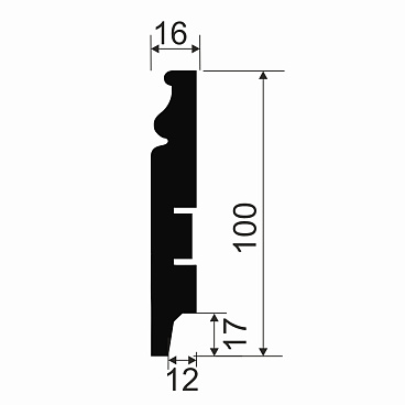 Плинтус МДФ Cosca Décor AP10 белый 100х16х2400 мм под покраску фигурный